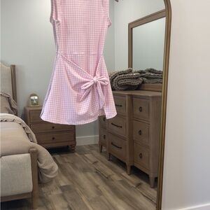 Pink Gingham Dress with Bow Detail